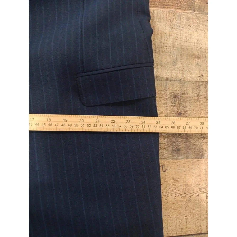 Ermenegildo‎ Zegna Saks Fifth Avenue Sport Coat Blazer Men 48 Navy Striped 2447